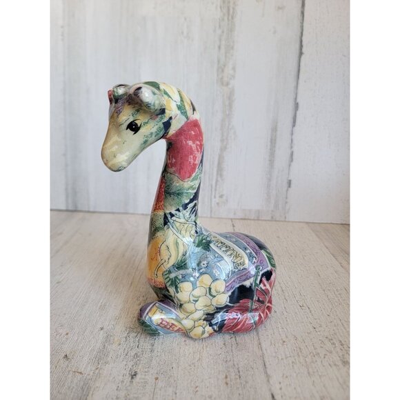 Vintage floral giraffe collectible zoo animal figure - Picture 1 of 6